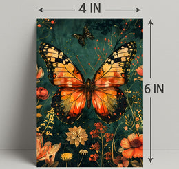 Butterfly and Botanical Garden Scene Animal Poster