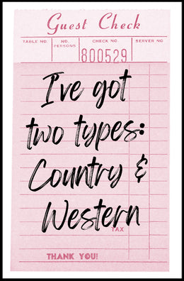 Playful Country & Western Receipt Music or Concert Poster PosterGoat