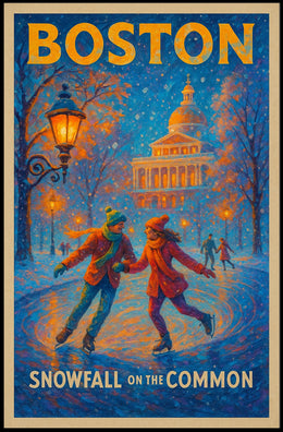 Boston Snowfall On The Common Poster