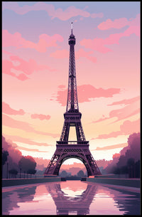 Eiffel Tower Sunset Dreamscape Urban or Cityscape Poster