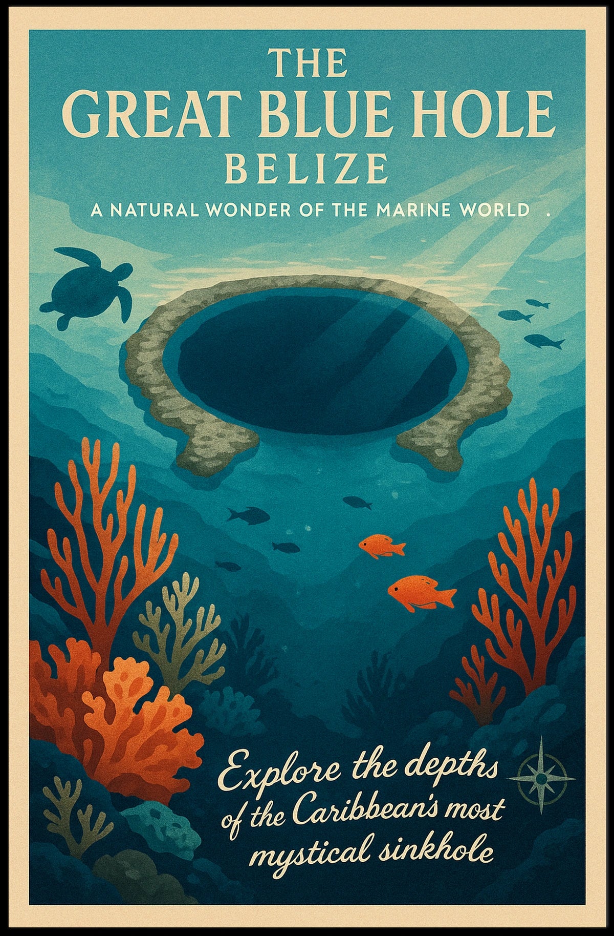 The Great Blue Hole Belize Poster
