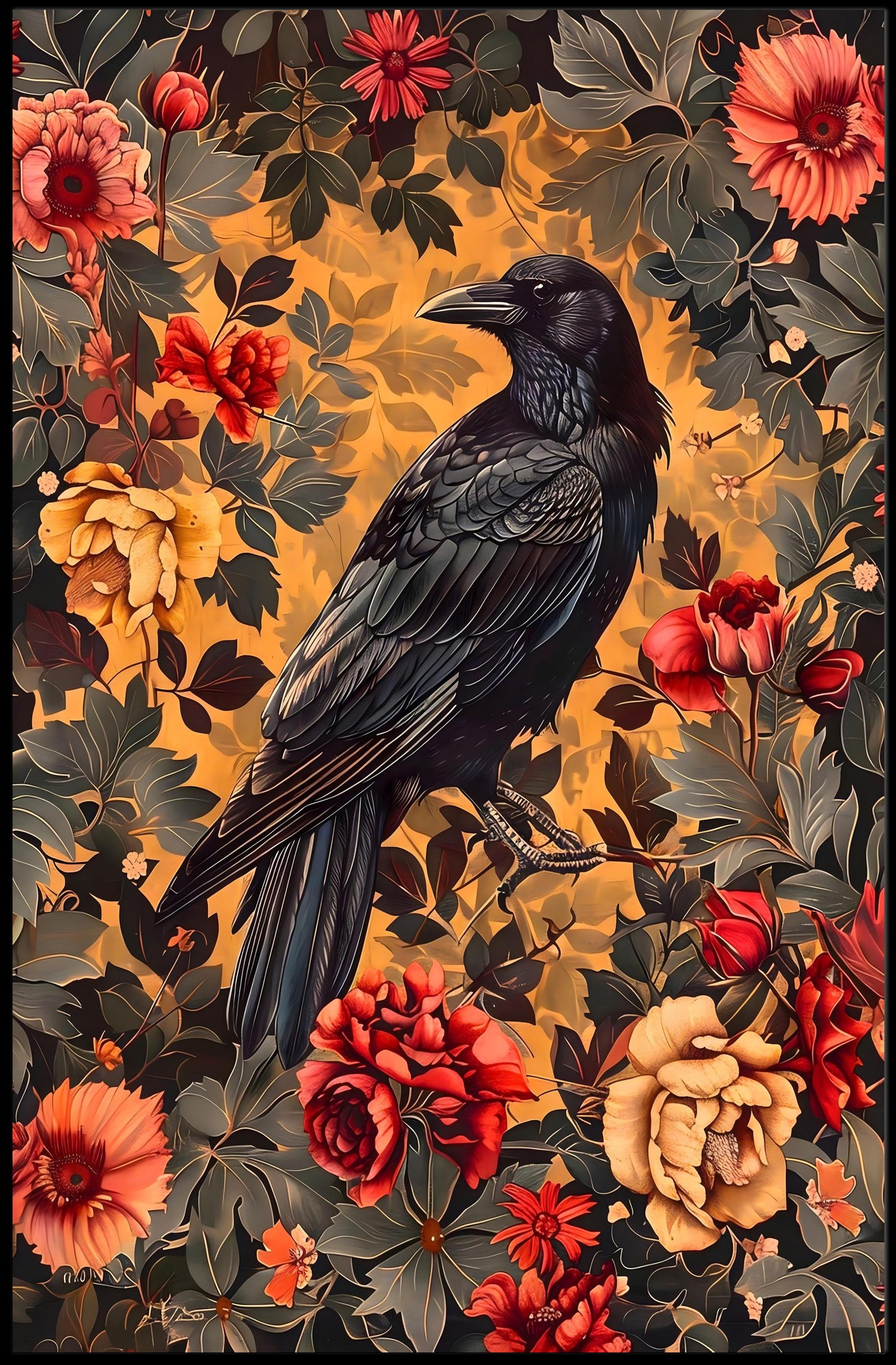 Majestic Raven Wall Art Print for Home Decor