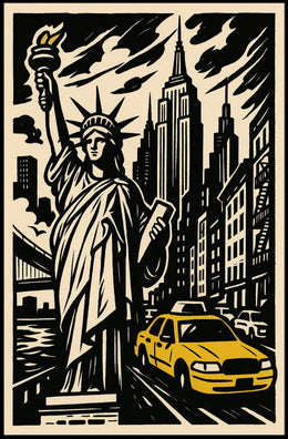 Iconic New York Poster Bold Urban Wall Art for Living Rooms