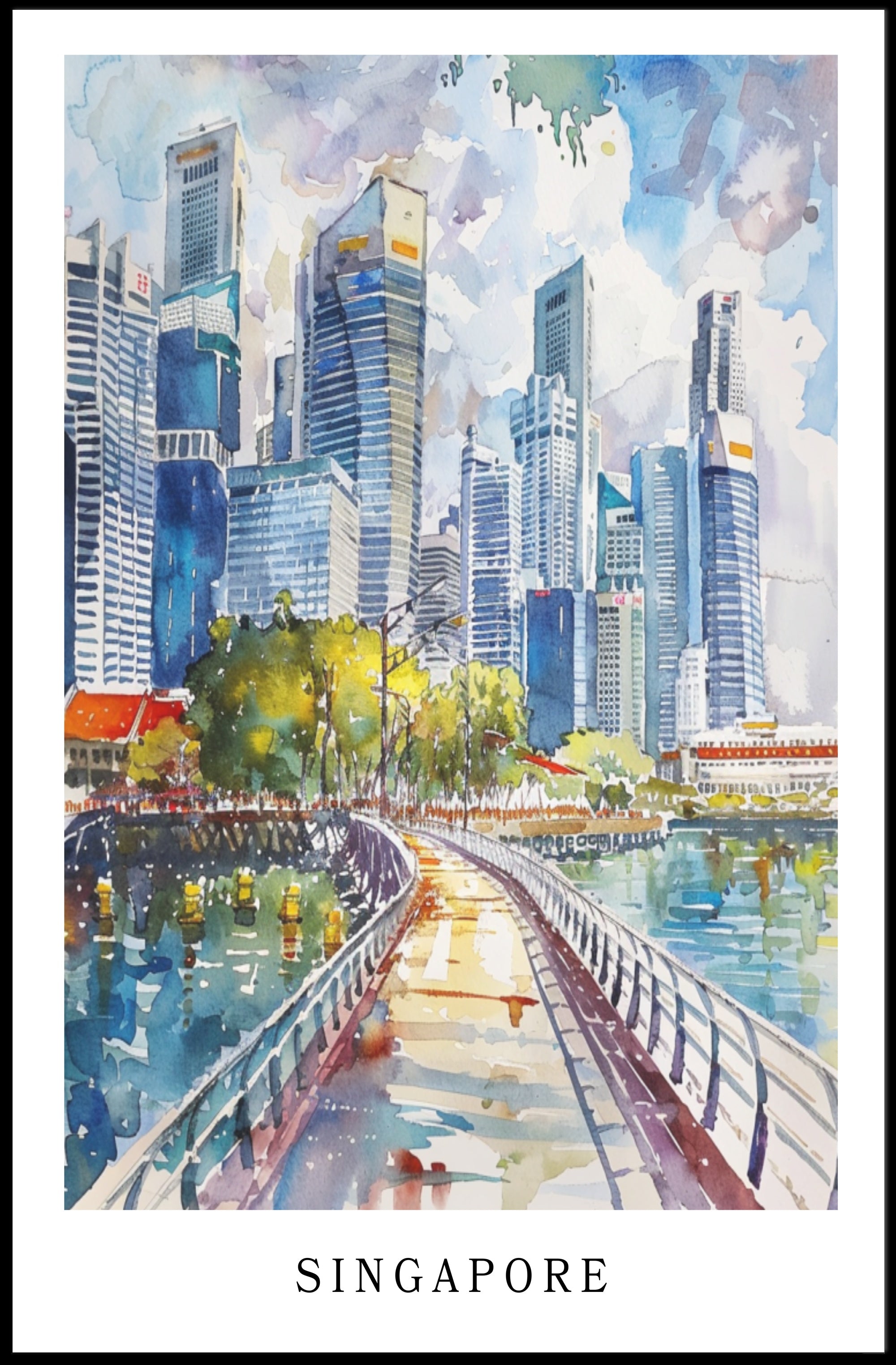 Singapore Skyline Poster PosterGoat