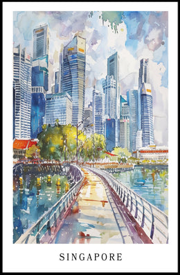Singapore Skyline Poster PosterGoat