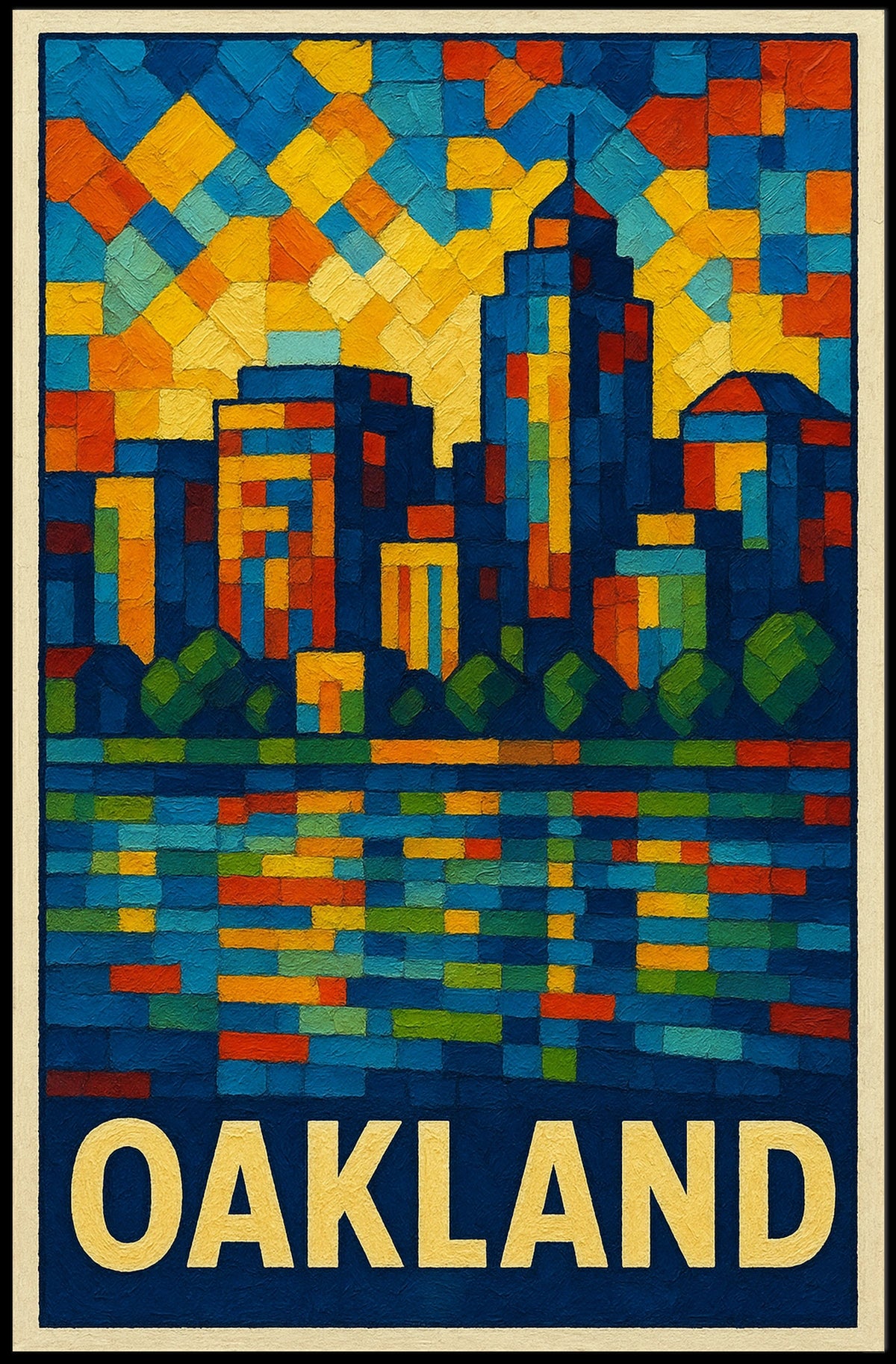 Oakland Skyline Mosaic Poster