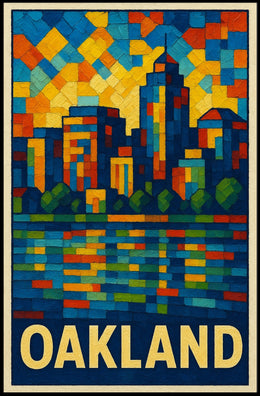 Oakland Skyline Mosaic Poster