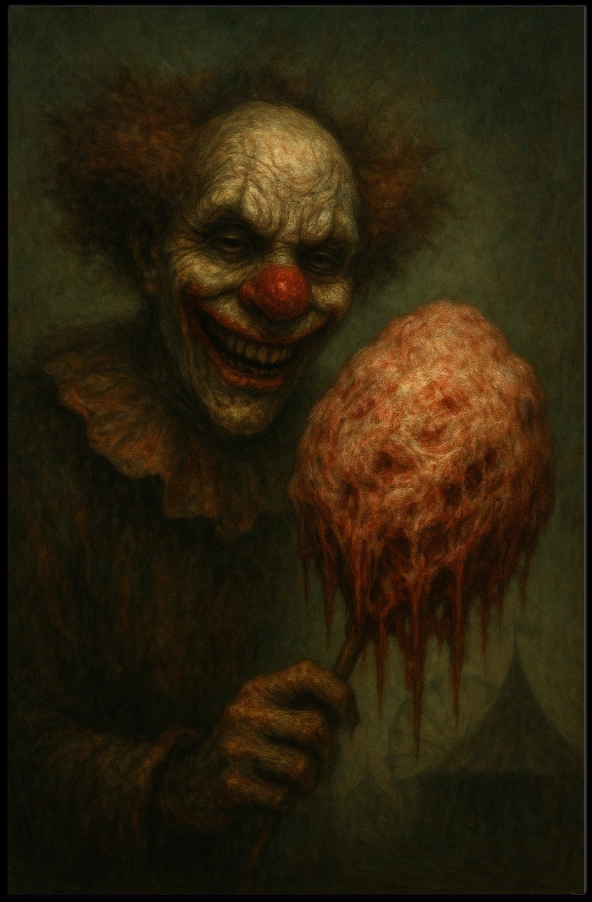 Sinister Clown With Cotton Candy Poster
