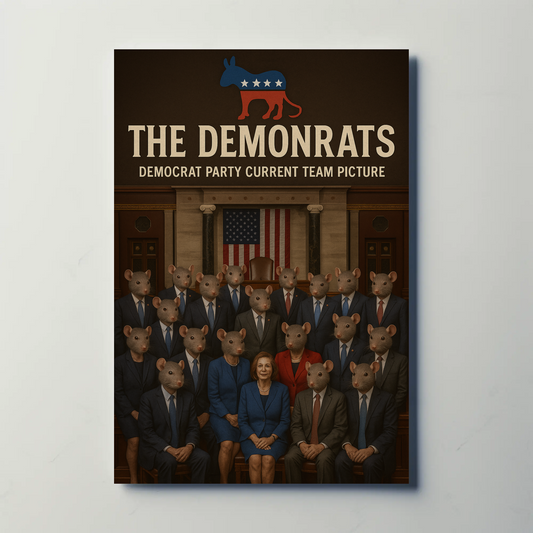 Demonrats Political Satire Group Portrait Parody Poster