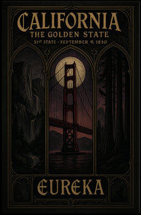 California Golden Gate Bridge Vintage Cultural Heritage Poster