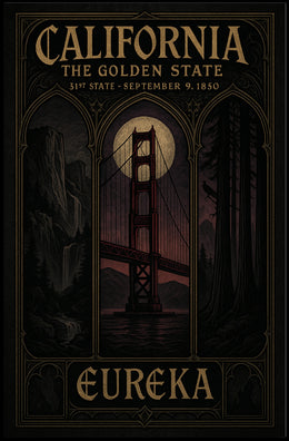 California Golden Gate Bridge Vintage Cultural Heritage Poster