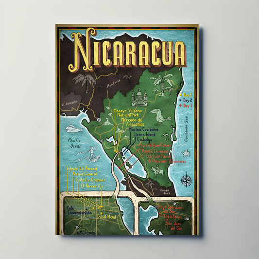 Nicaragua Travel Map