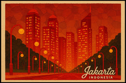 Jakarta, Indonesia Cityscape Poster