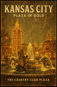 Kansas City Plaza In Gold Poster