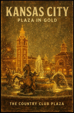 Kansas City Plaza In Gold Poster