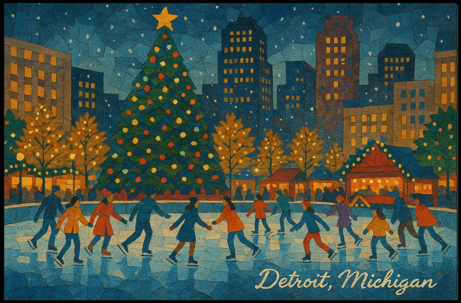 Winter Festivities in Detroit Poster