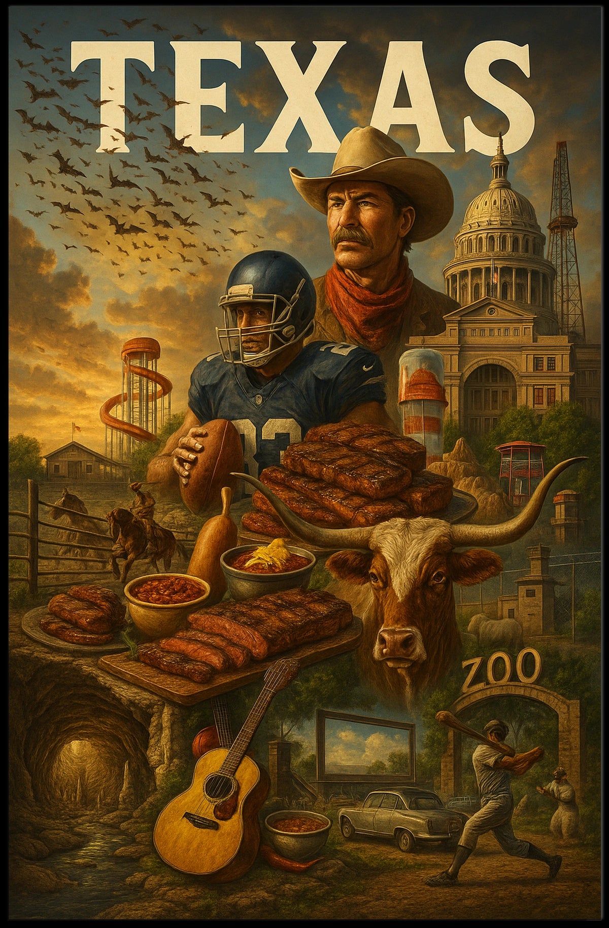 Texas Heritage Montage Poster