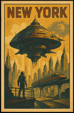 New York Futuristic Vision Poster