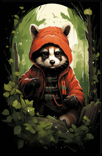 The Mysterious Raccoon Adventurer Poster