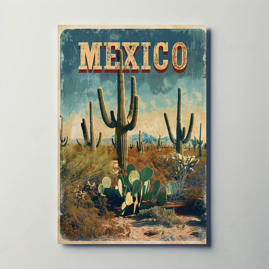 Mexico Desert Vintage Poster
