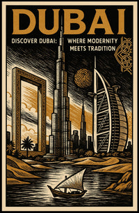 Dubai Poster Modernity Meets Tradition Wall Art For Home