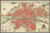 Vintage Map of Paris Wall Mural. Plattegrond van Parijs (ca. 1721–1774)