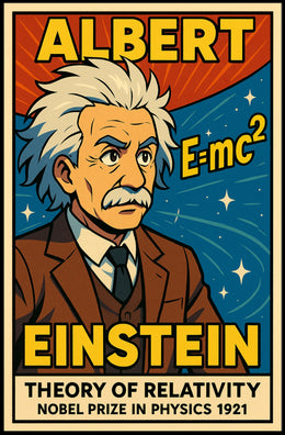 Einstein Relativity Vintage Science Decor Aesthetic Nostalgia Educational Wall Art Curious Minds Poster