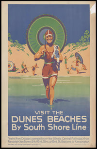 Vintage Beach Vibes South Shore Line Travel Poster
