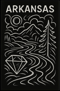 Arkansas Landscape Illustration Poster