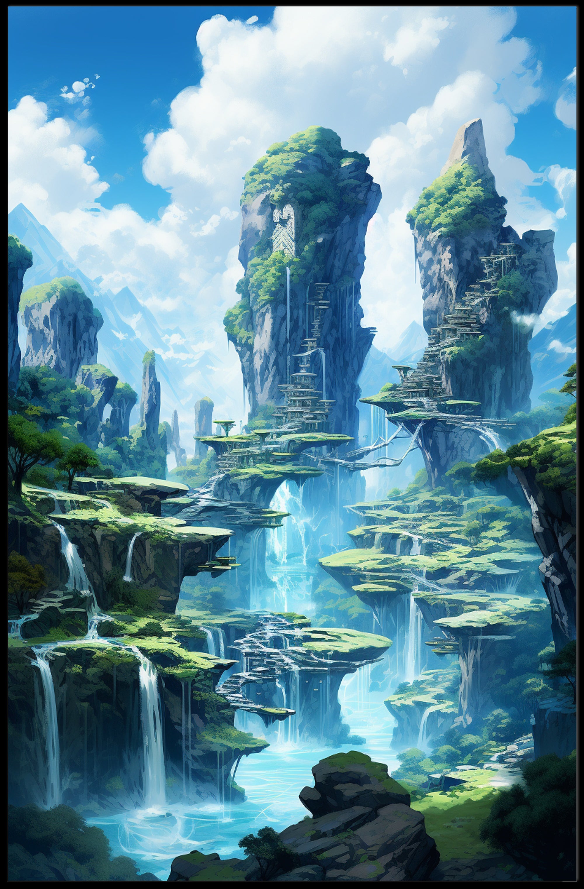Enchanted Waterfalls Poster