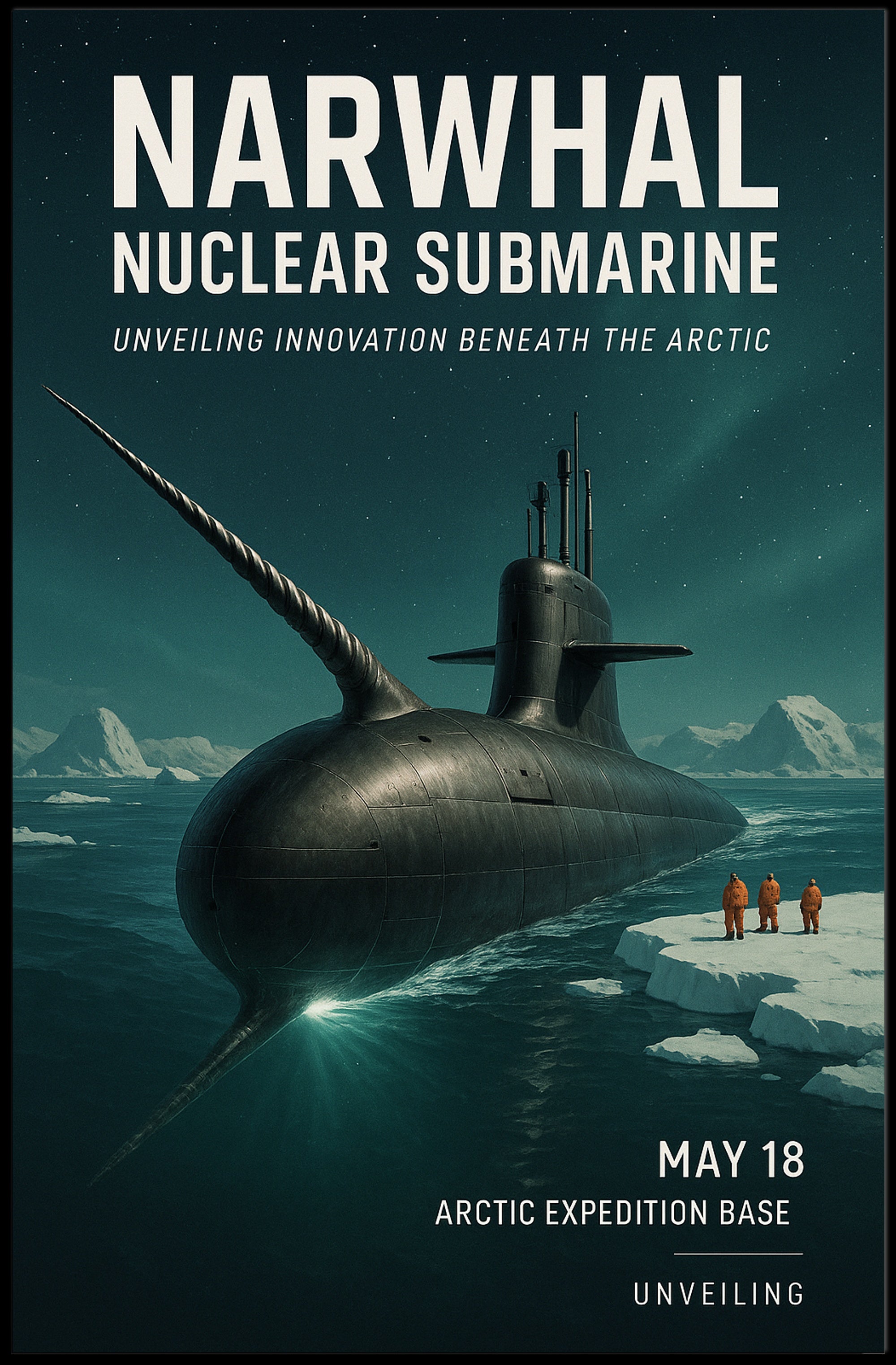 Narwhal Nuclear Submarine Unveiling Poster PosterGoat