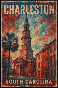 Charleston Cityscape Watercolor Wanderlust Poster