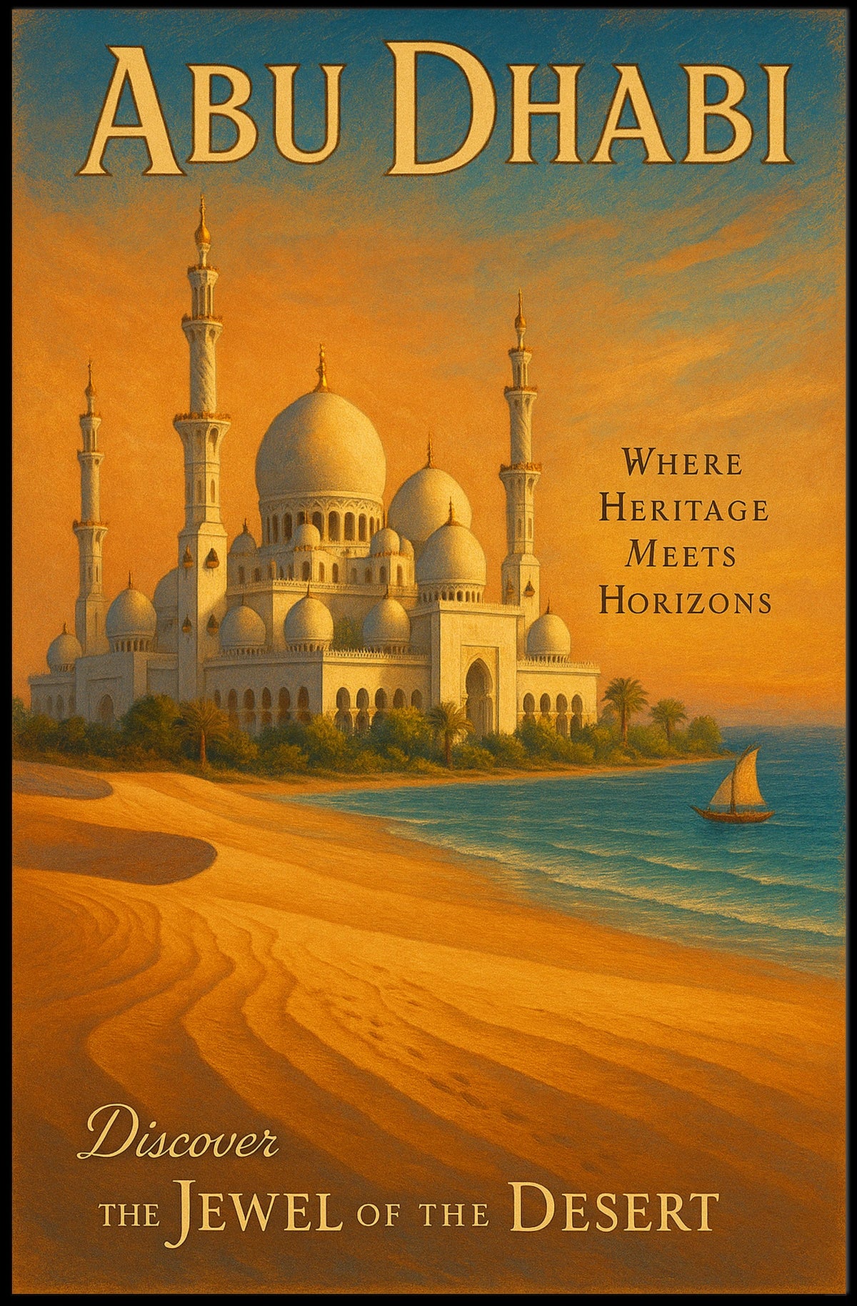 Discover Abu Dhabi's Heritage in Travel Poster
