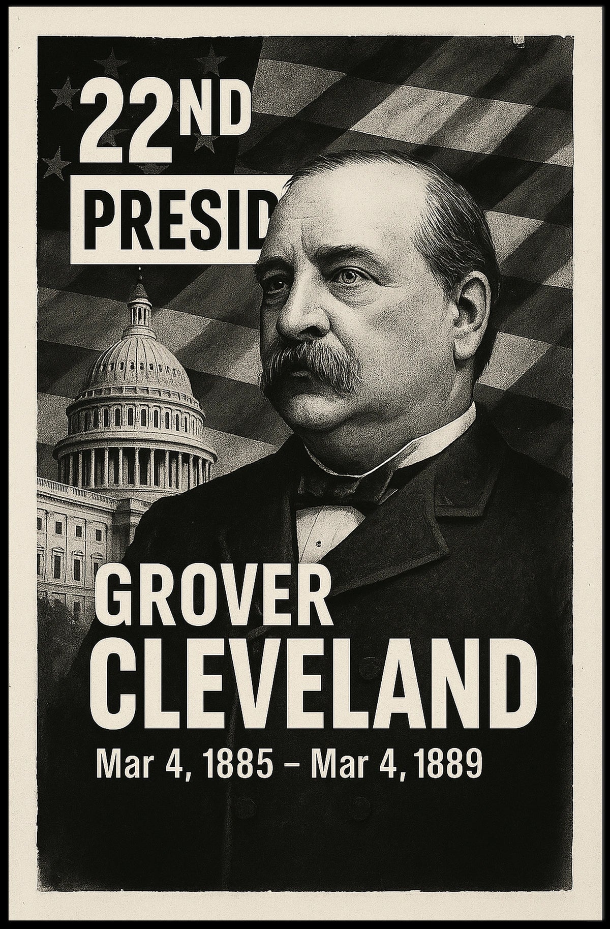 Grover Cleveland 22nd President of the United States Digital Montaje Poster