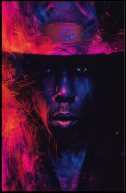 Dramatic Abstract Portrait Poster in Vibrant Colors
