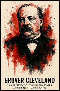 Grover Cleveland Watercolor Art: Historical or Presidential Poster