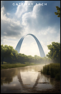 Gateway Arch Scenic Travel Poster Landscape Print