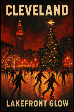 Cleveland Lakefront Glow Poster