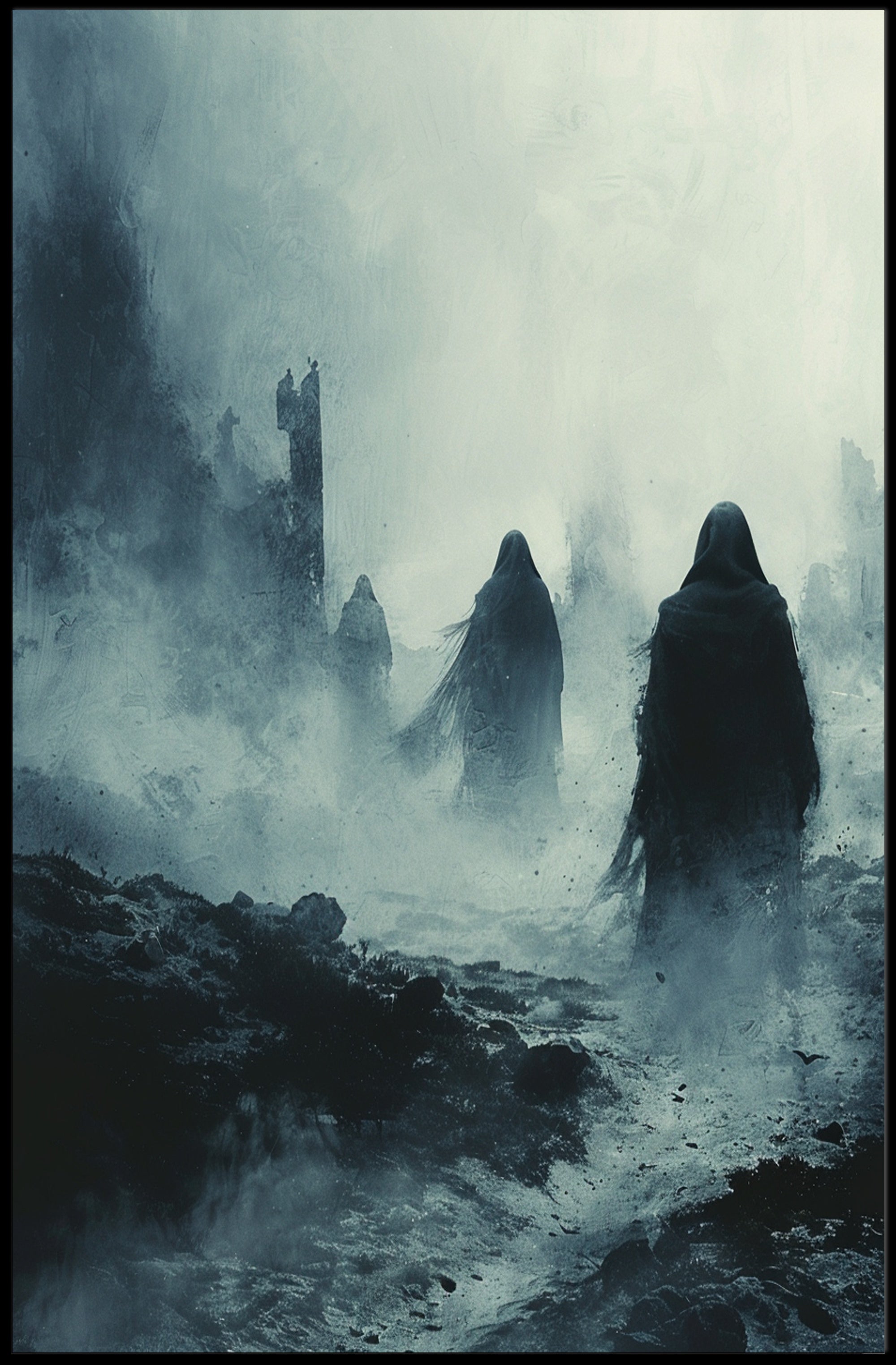 Eerie Mysteries in Monochrome Fantasy or Mythology Poster PosterGoat