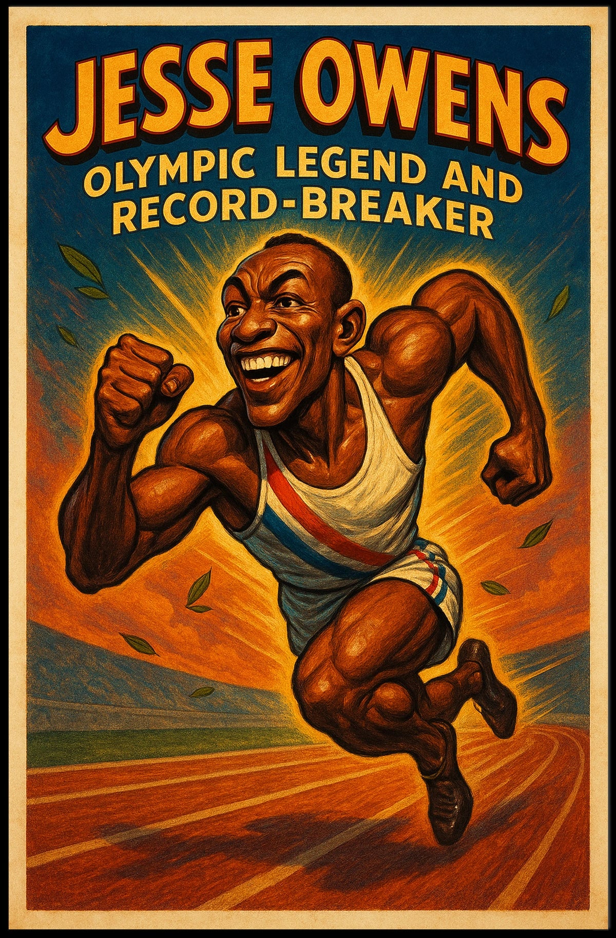 Olympic Sprinting Legend Vintage Motivational Poster