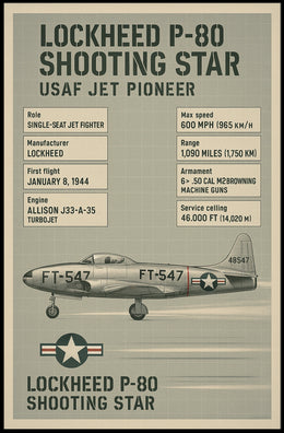 Lockheed P-80 Shooting Star Poster