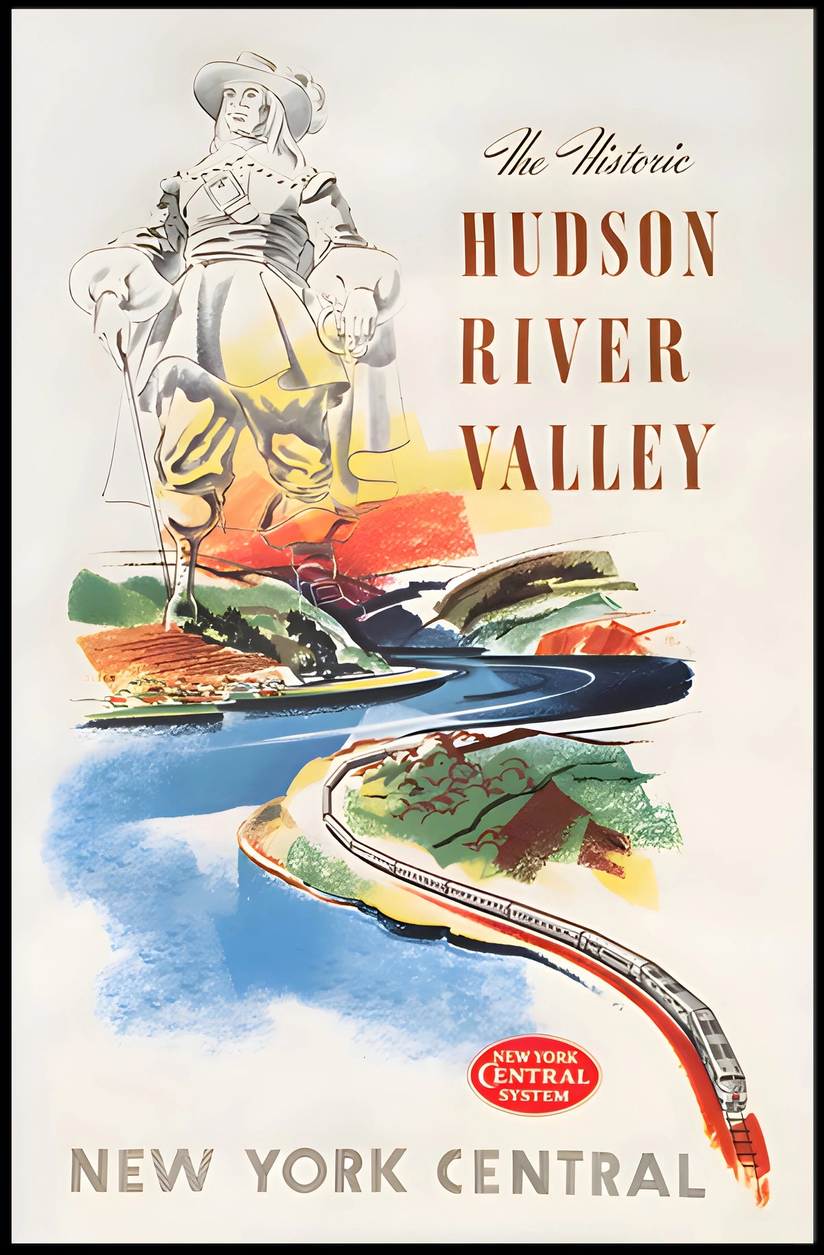 Hudson River Valley Adventure Poster Vintage Wall Art