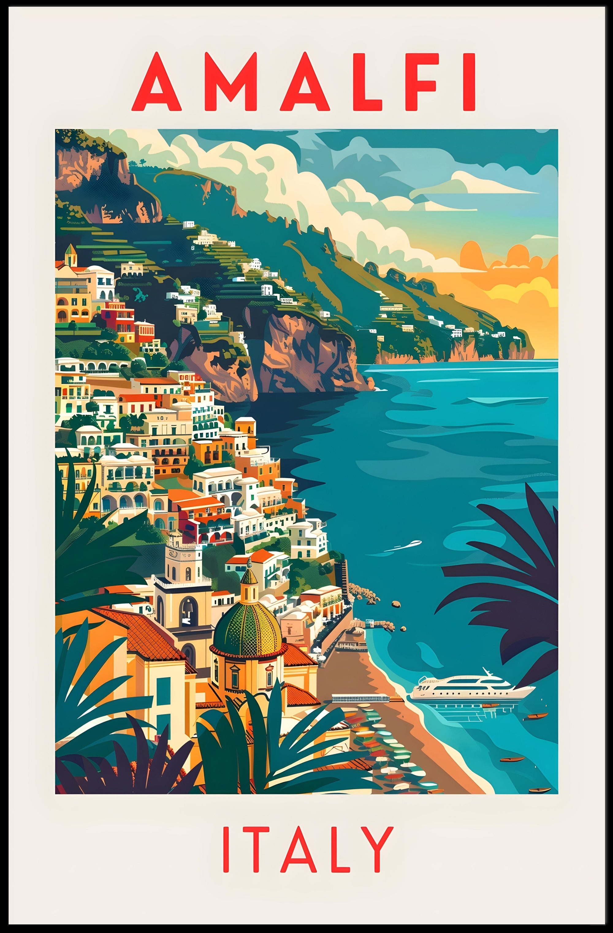 Amalfi Coast Travel Poster