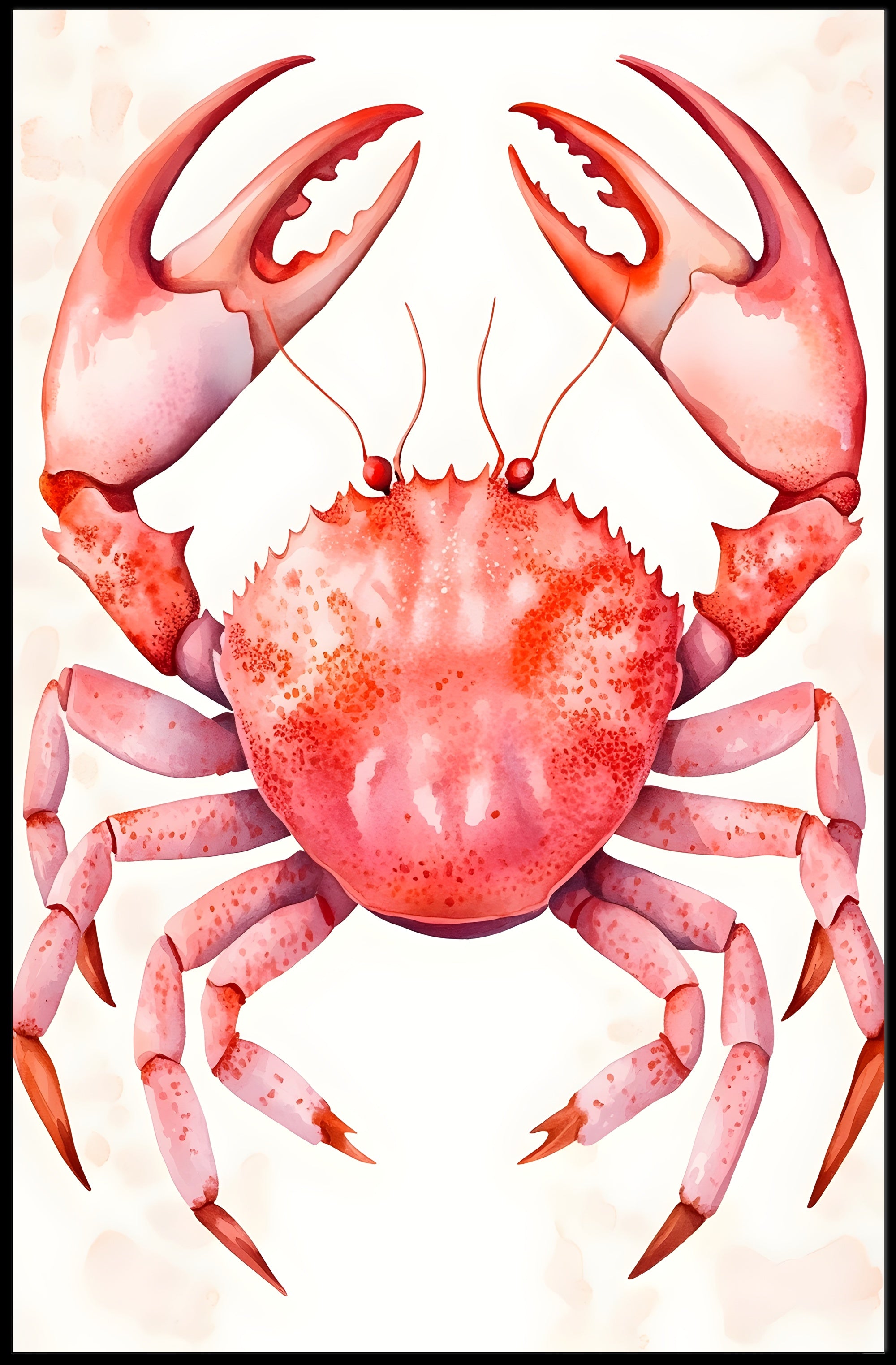 Crab Poster Vibrant Coastal Wall Art Print