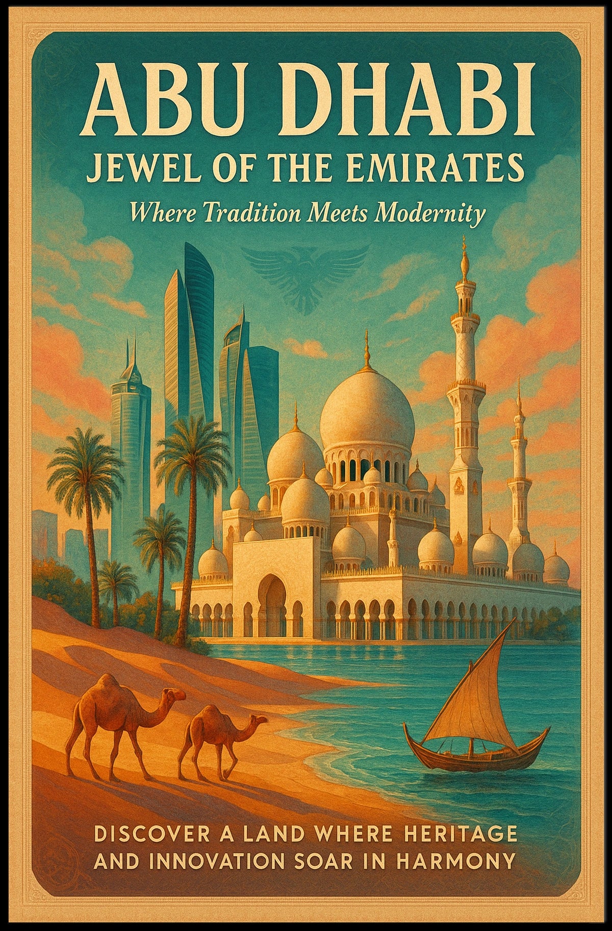 Abu Dhabi's Timeless Elegance Travel Poster