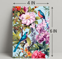 Vibrant Exotic Birds Botanical Art Animal Poster