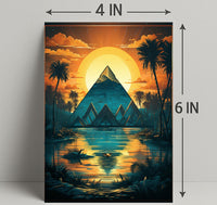 Sunset Over The Pyramid Poster