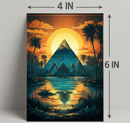 Sunset Over The Pyramid Poster