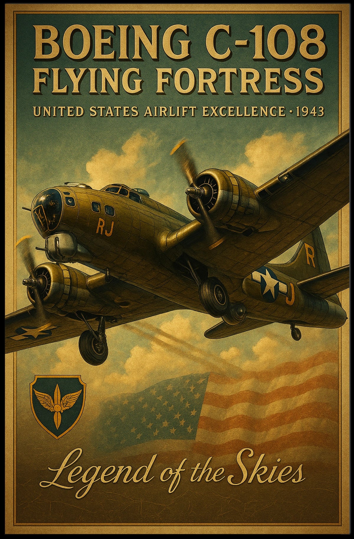 Boeing C-108 Flying Fortress Poster