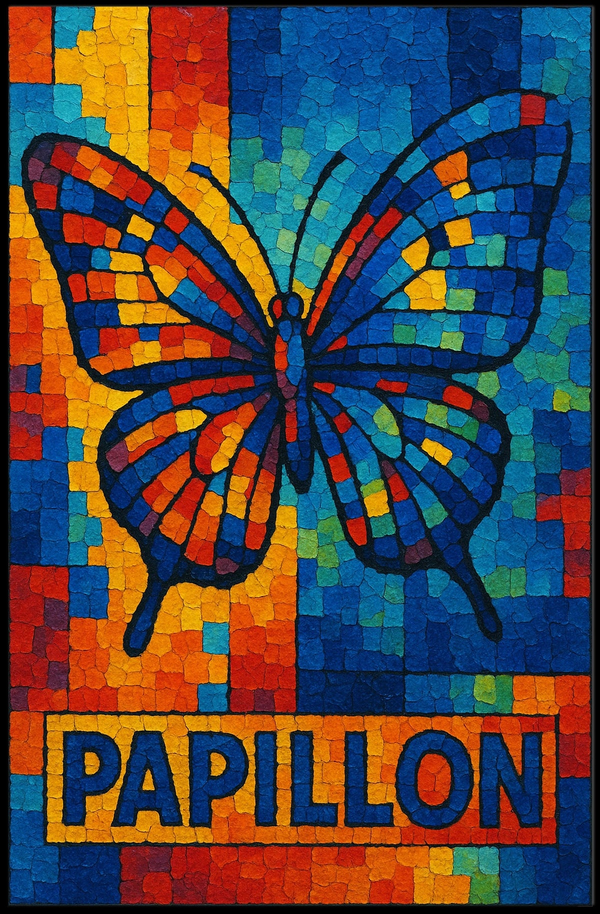Papillon Mosaic Art Poster